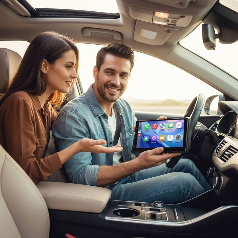 Autoradio 2din NexDrive avec couple dans voiture