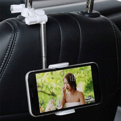 Support smartphone voiture installé sur appui-tête