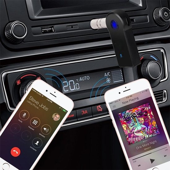 Adaptateur bluetooth voiture qui diffuse musique depuis smartphone