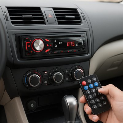 Autoradio AudioX en utilisation avec télécommande