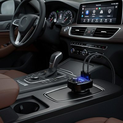 Bluetooth allume cigare double port usb dans voiture