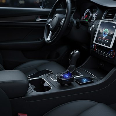 Bluetooth allume cigare recharge deux appareils dans voiture