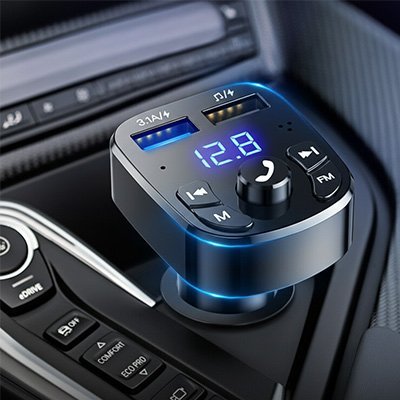 Bluetooth allume cigare halo lumineux bleu dans voiture
