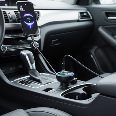 Bluetooth pour la voiture permet visualiser la recharge du téléphone