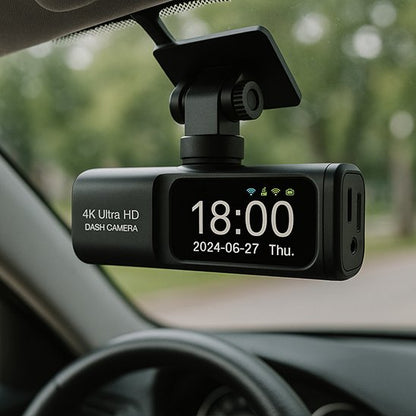 camera voiture affichage frontal heure date statut de connexion