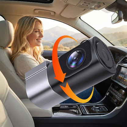 dashcam voiture 360 avec femme au volant