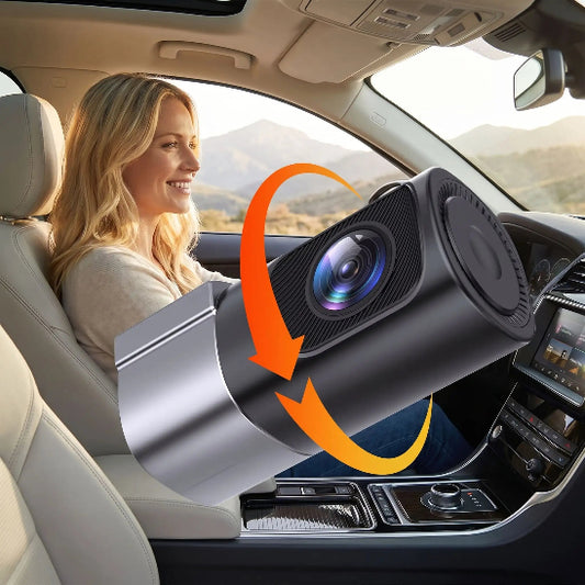 dashcam voiture 360 avec femme au volant