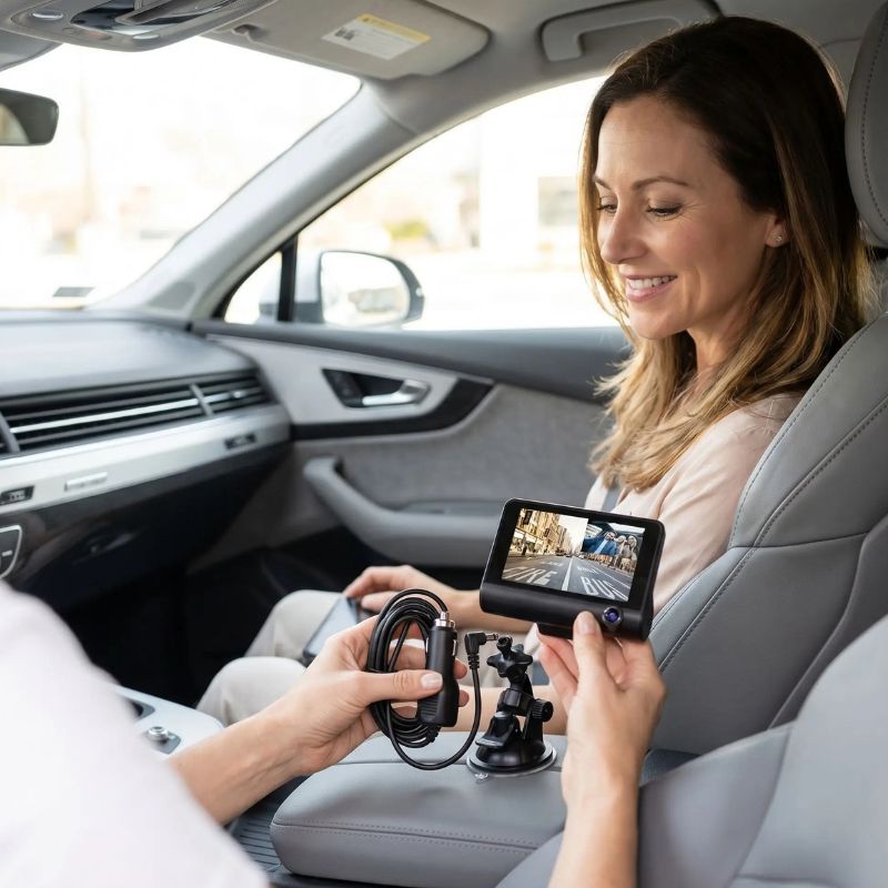 dashcam voiture double protection avec support ventouse