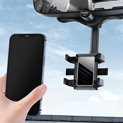 main d'une personne qui dépose smartphone sur support téléphone voiture