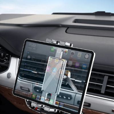 porte tablette voiture installé sur grille ventilation