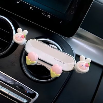 support téléphone voiture AutoDéco têtes lapins blanc