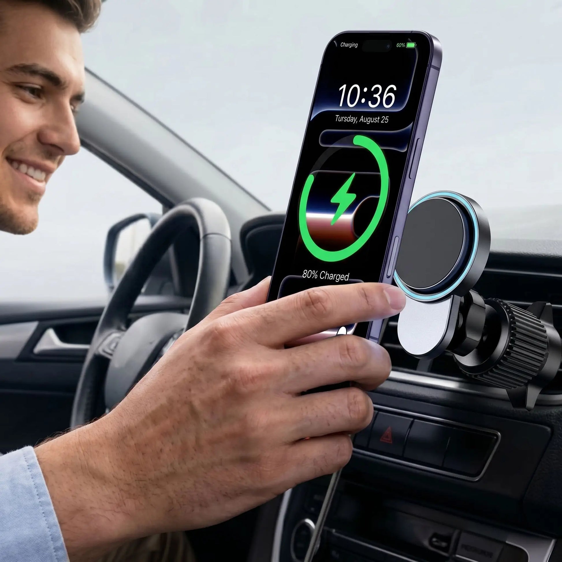 support telephone voiture Chargix magnétique rechargeable
