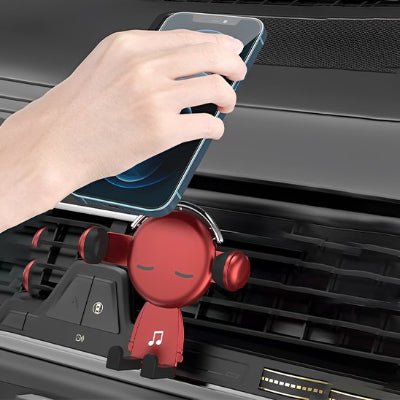 Support telephone voiture accueille facilement le portable d'une femme