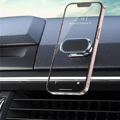 Support téléphone voiture argent fixation magnétique