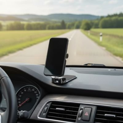 support telephone voiture base adhésive et stable sur un tableau de bord