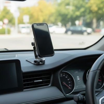 support telephone voiture déposé sur tableau de bord avec smartphone