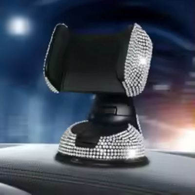 support téléphone voiture brillant blanc
