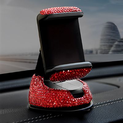 support téléphone voiture brillant rouge