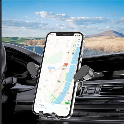 support téléphone voiture grille d'aération placée à bonne hauteur