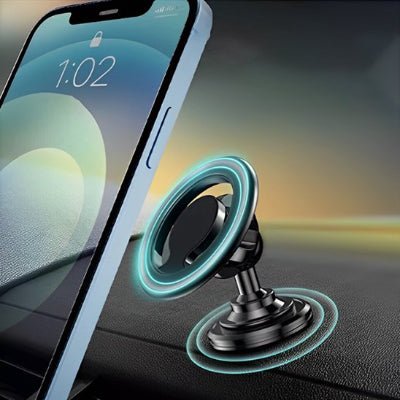 Support téléphone voiture magnétique collé sur tableau bord