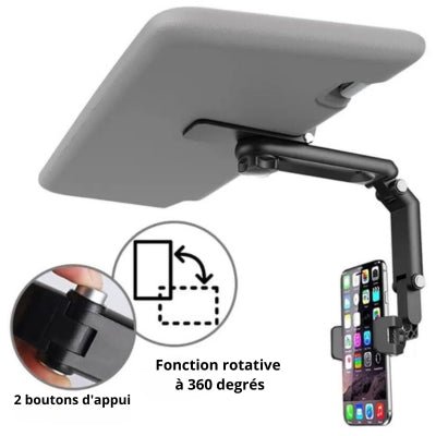 Support téléphone voiture pince rotatif 360