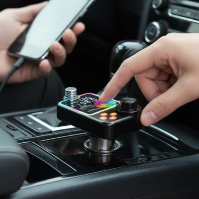 Transmetteur fm bluetooth transmet depuis téléphone