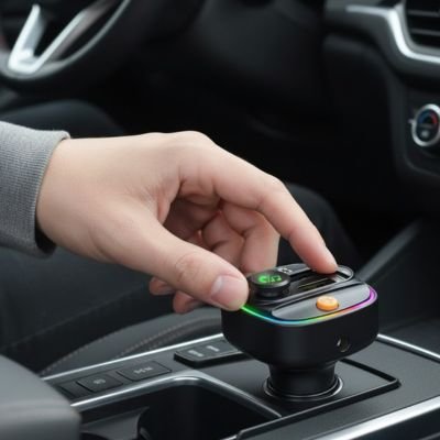 Transmetteur fm bluetooth éclairage ambiant voiture