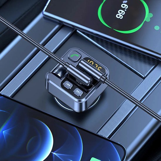 Transmetteur fm bluetooth double port de charge