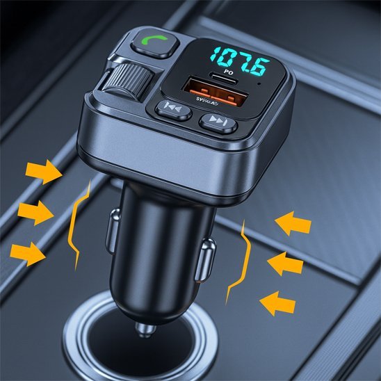 Transmetteur fm bluetooth fixation sur allume-cigare