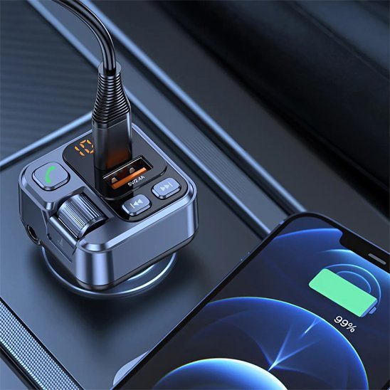 Transmetteur fm bluetooth port charge rapide 